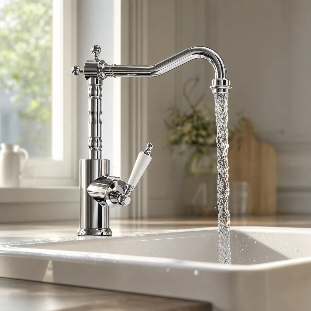 Robinet cuisine vintage chromé TIMELESS