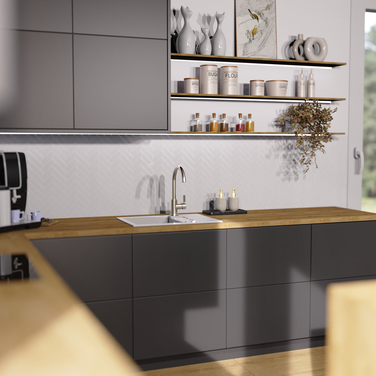 Robinet mitigeur cuisine Instmaier LEONA inox