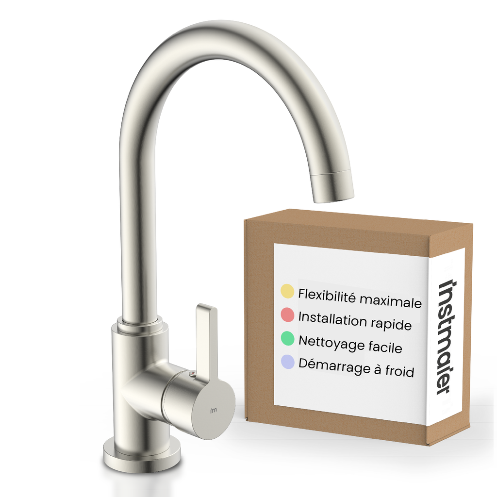 Robinet mitigeur cuisine Instmaier LEONA inox