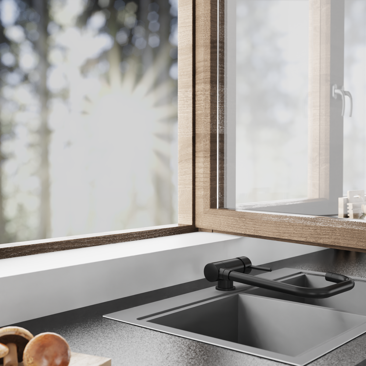 Robinet rabattable Schütte WINDOW noir mat