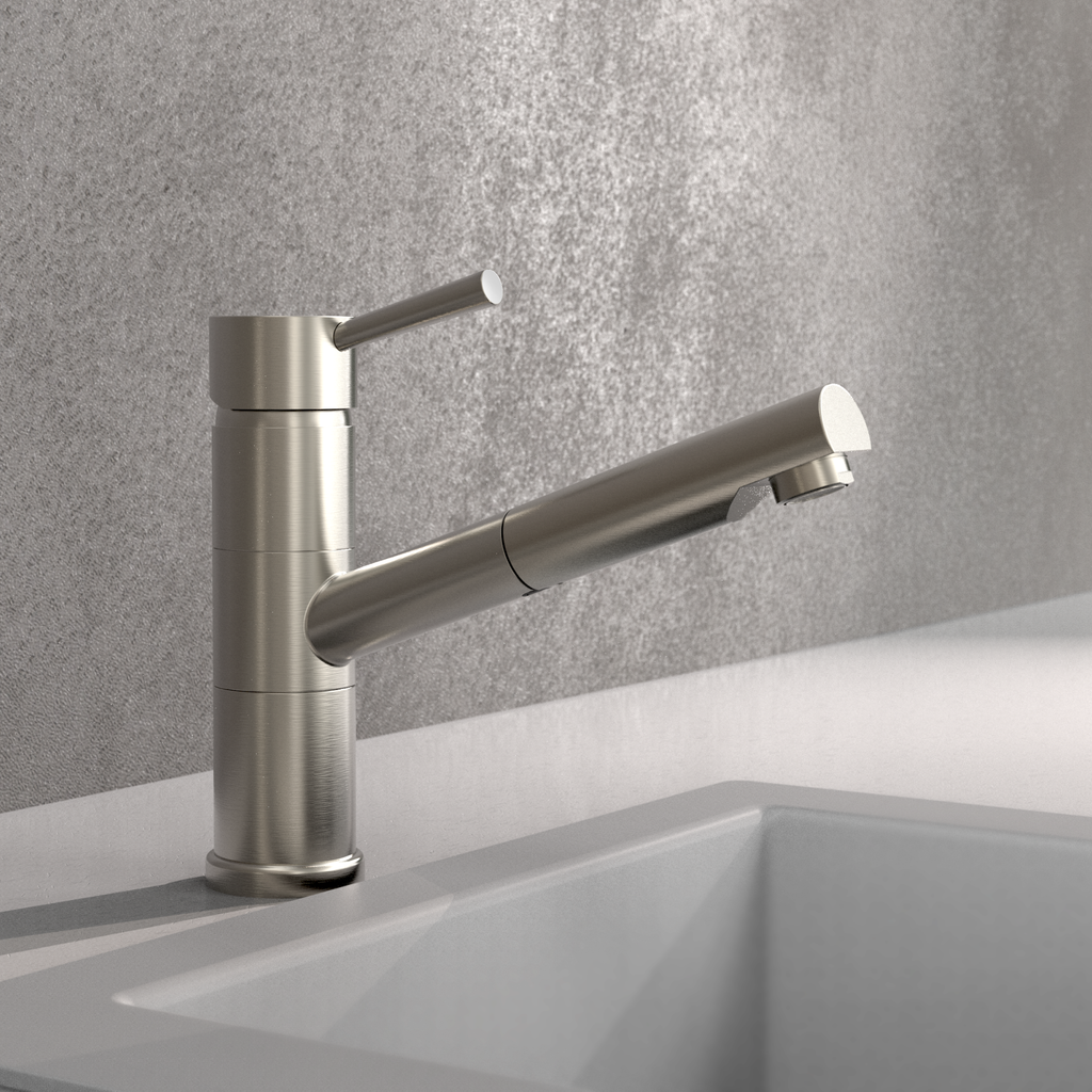 Robinet douchette Schütte UNICORN bec droit inox