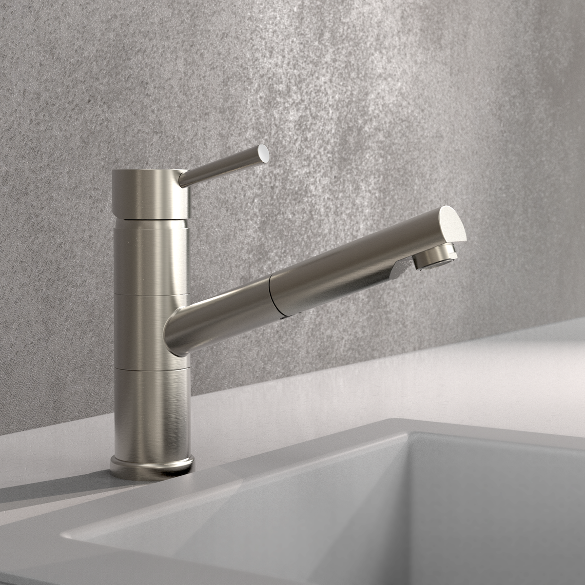 Robinet douchette Schütte UNICORN bec droit inox