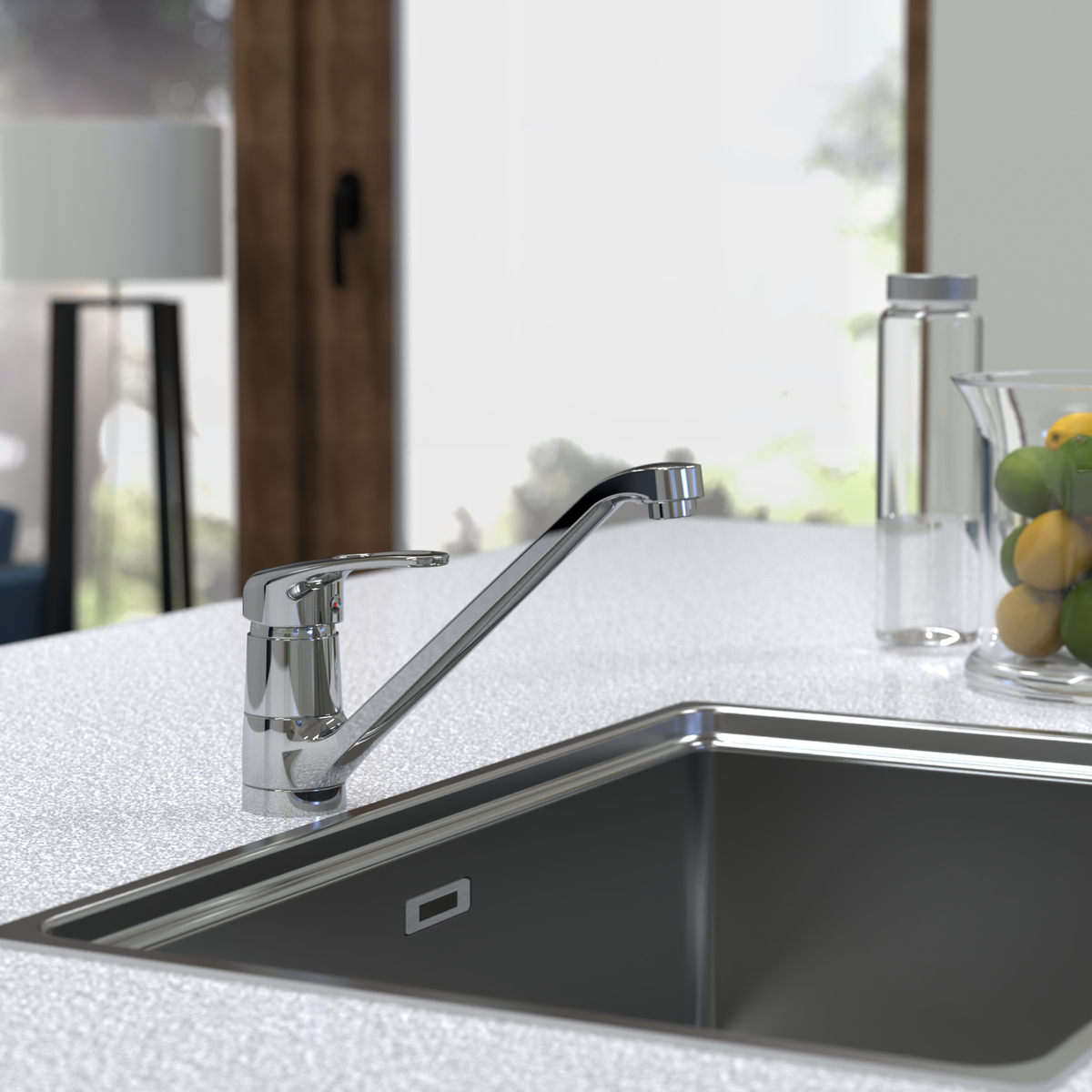 Robinet mitigeur cuisine chromé Schütte GRANDE