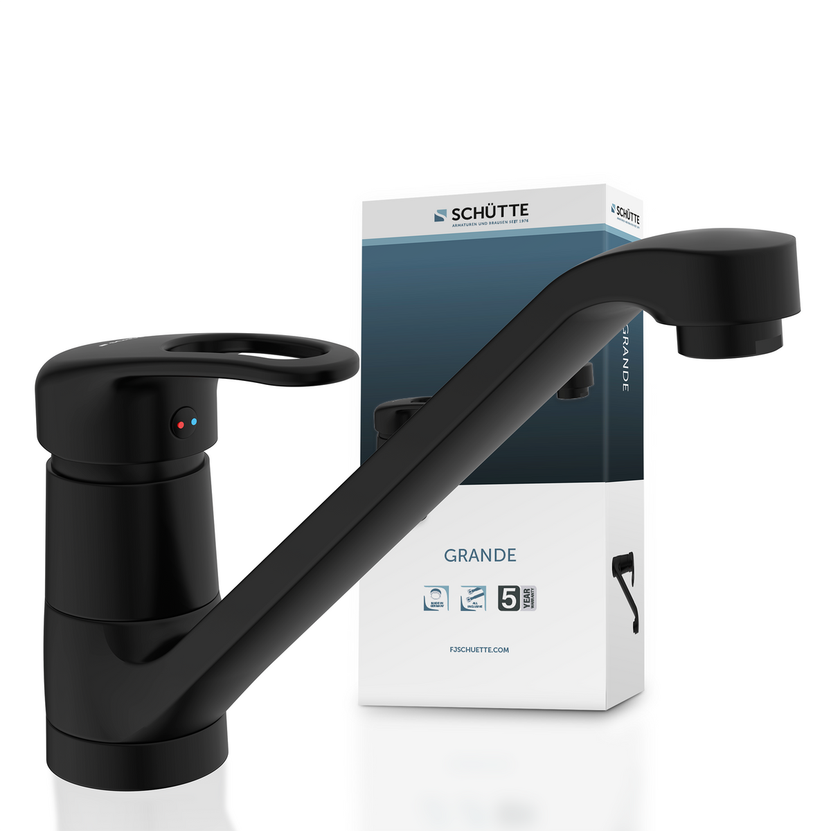 Robinet mitigeur cuisine noir mat Schütte GRANDE