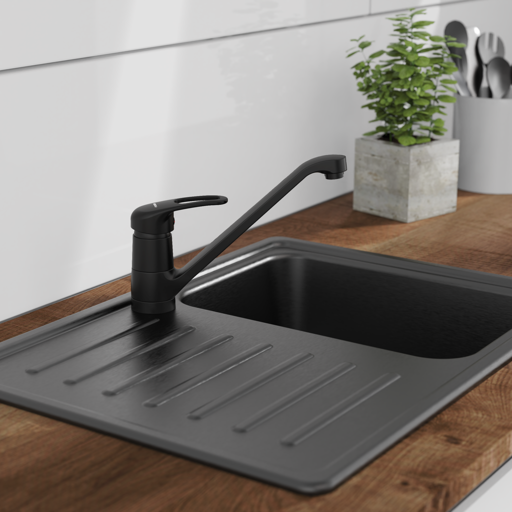 Robinet mitigeur cuisine noir mat Schütte GRANDE