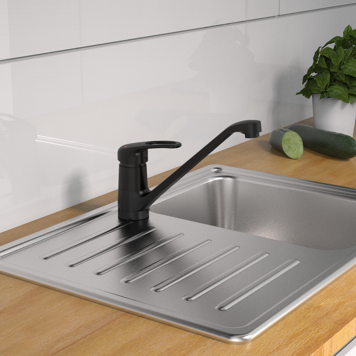 Robinet mitigeur cuisine noir mat Schütte GRANDE