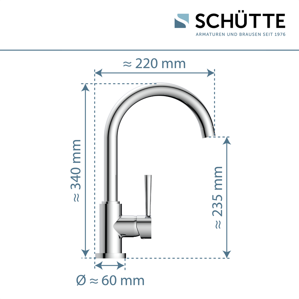 Robinet cuisine Schütte CORNWALL chromé