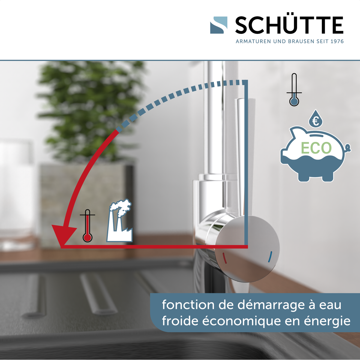 Robinet cuisine Schütte CORNWALL chromé