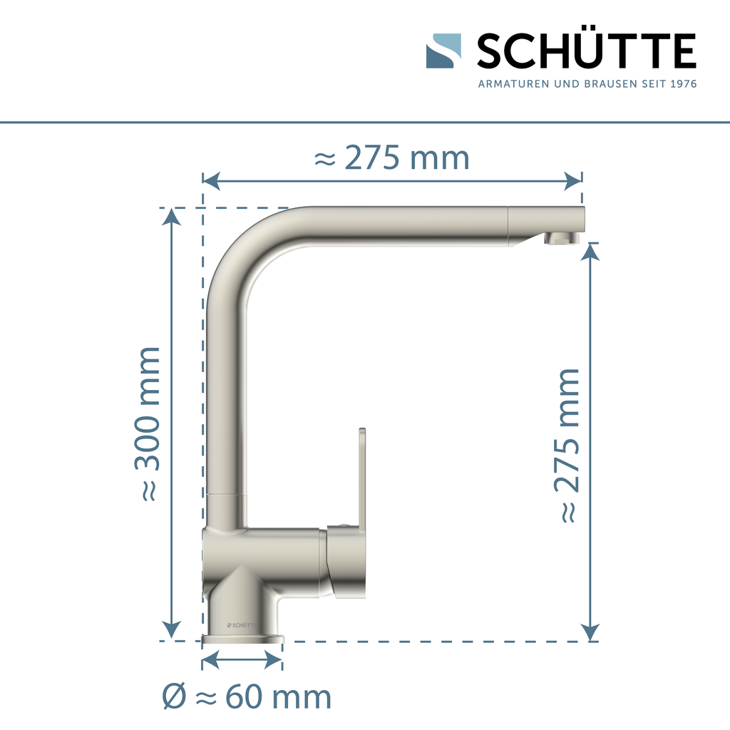 Robinet cuisine Schütte RIO effet inox