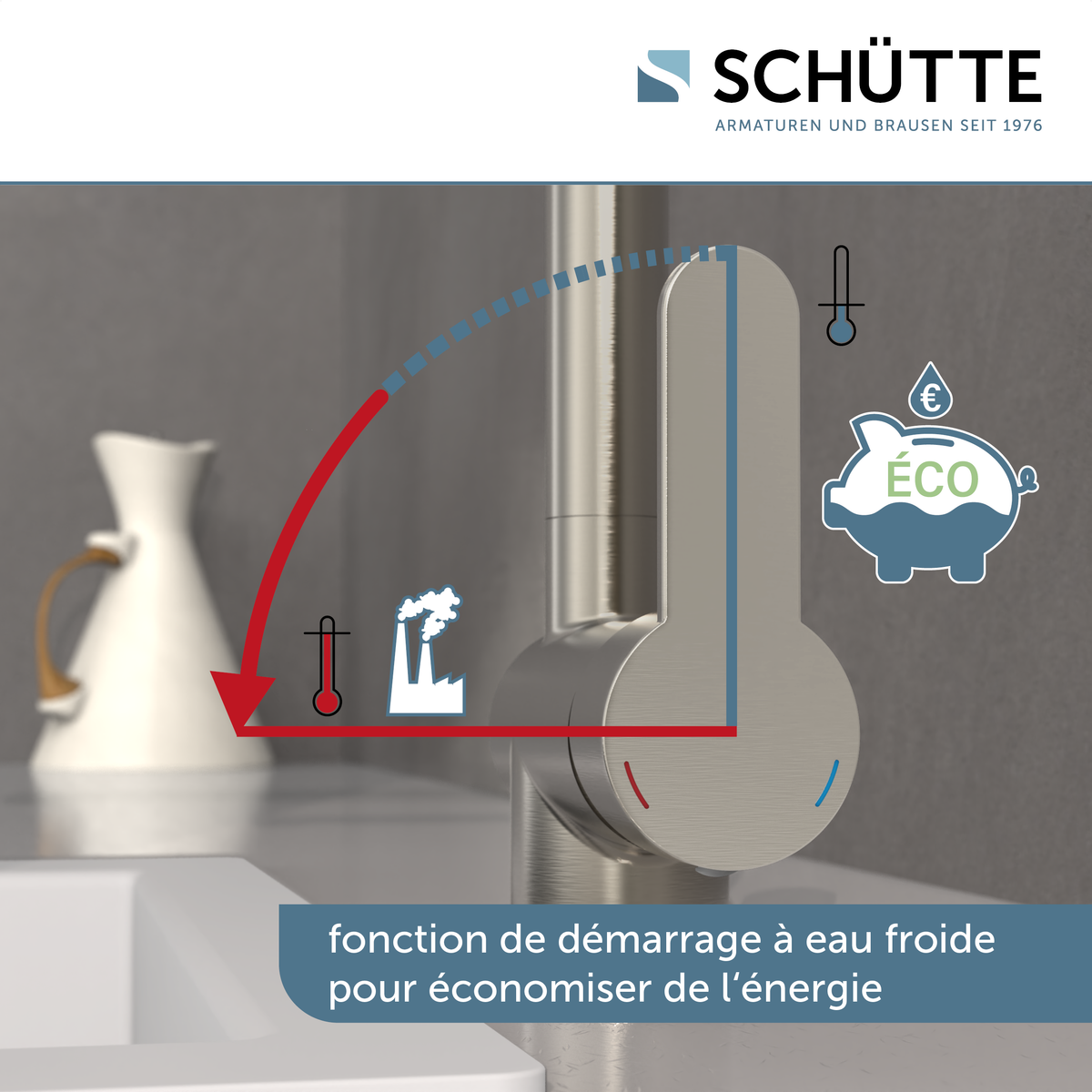 Robinet cuisine Schütte RIO effet inox