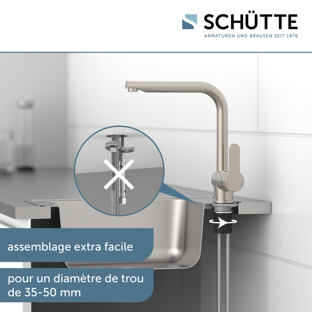 Robinet cuisine Schütte RIO effet inox