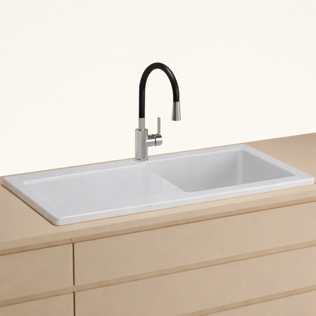Robinet rabattable noir et inox Eisl FLEXO