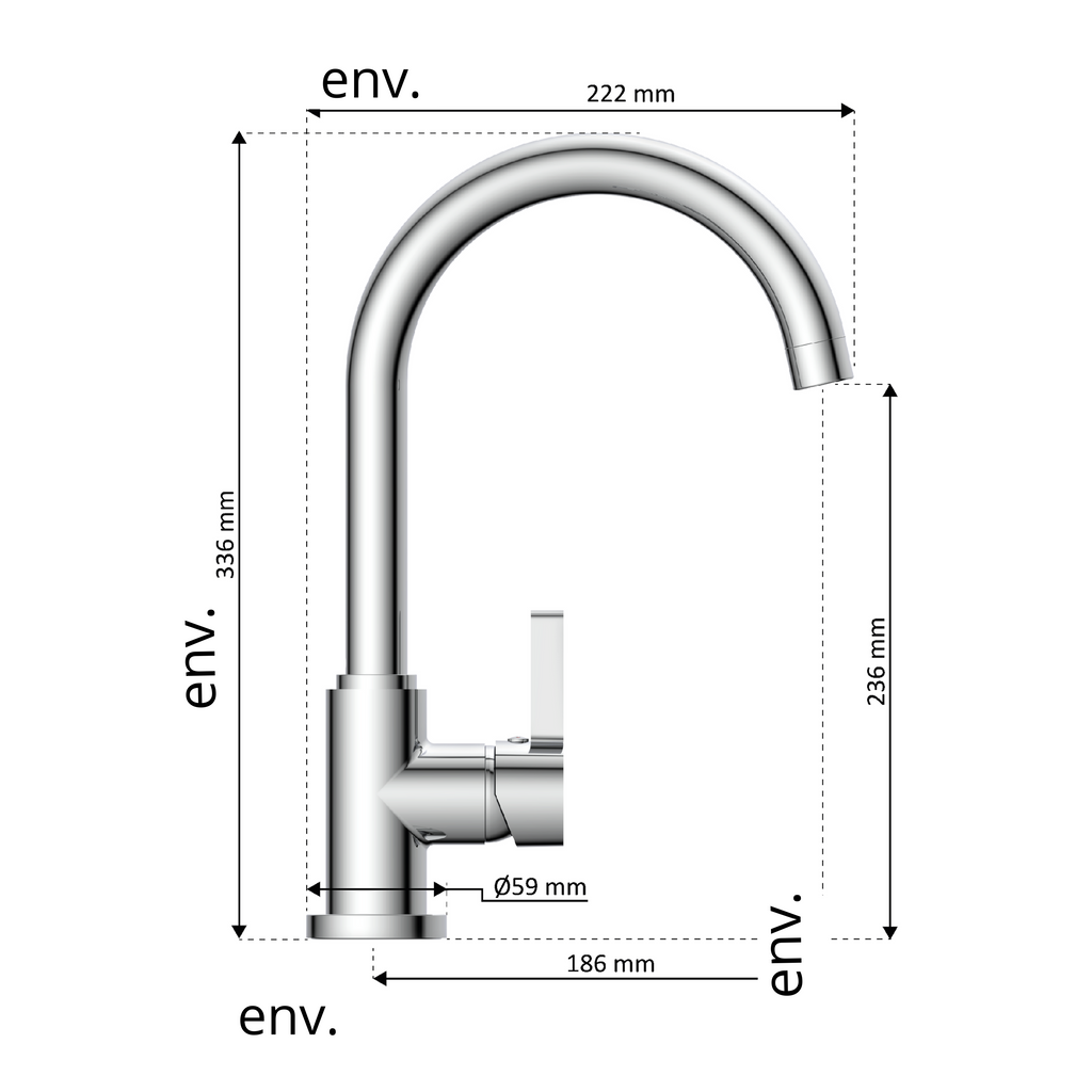 Robinet mitigeur cuisine Instmaier LEONA noir mat