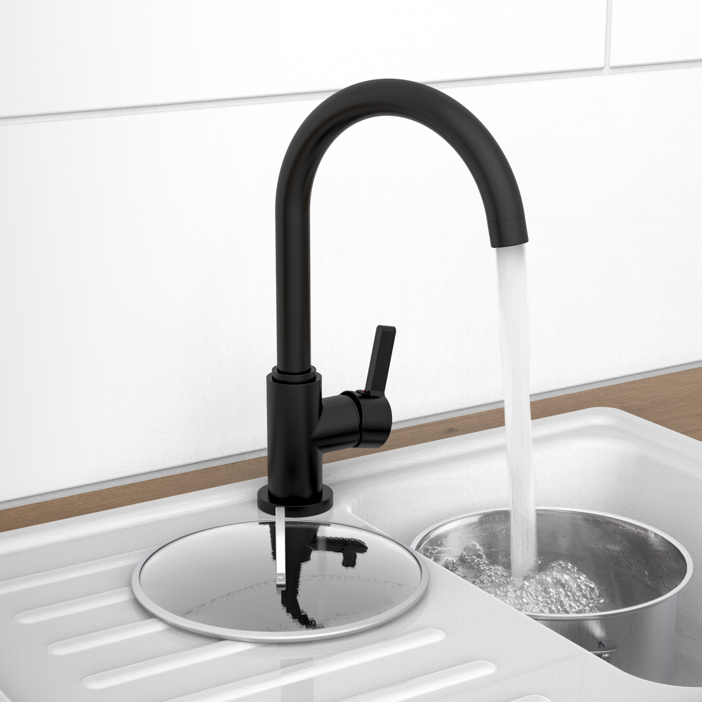 Robinet mitigeur cuisine Instmaier LEONA noir mat