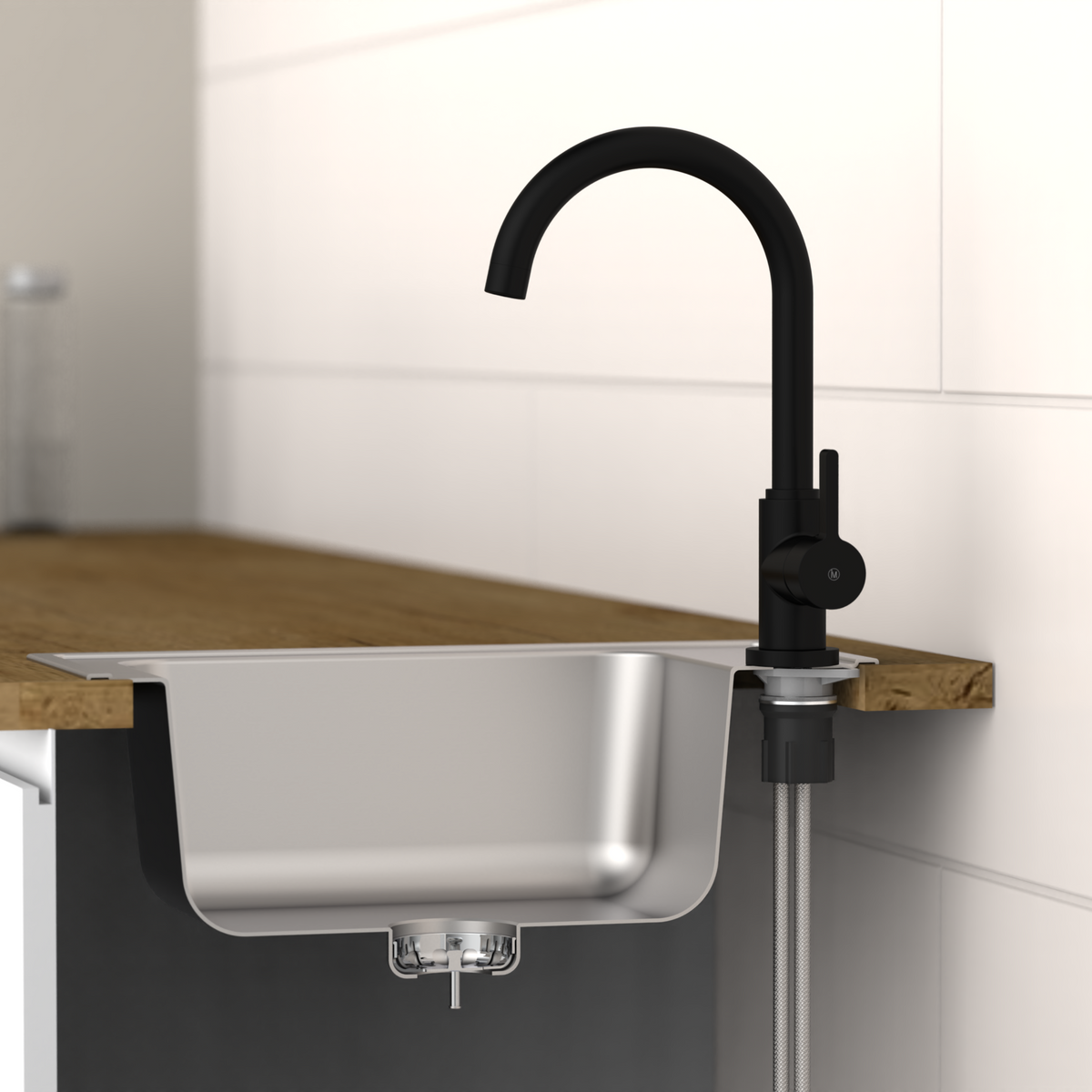 Robinet mitigeur cuisine Instmaier LEONA noir mat