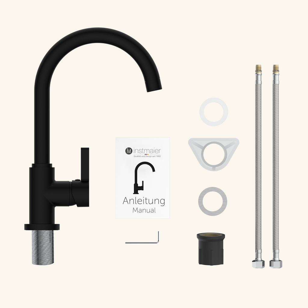 Robinet mitigeur cuisine Instmaier LEONA noir mat