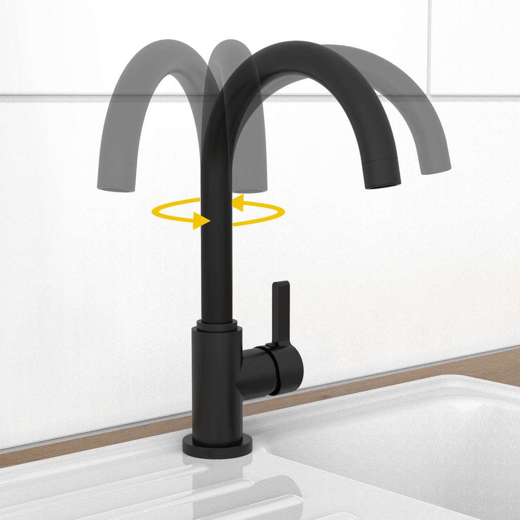 Robinet mitigeur cuisine Instmaier LEONA noir mat
