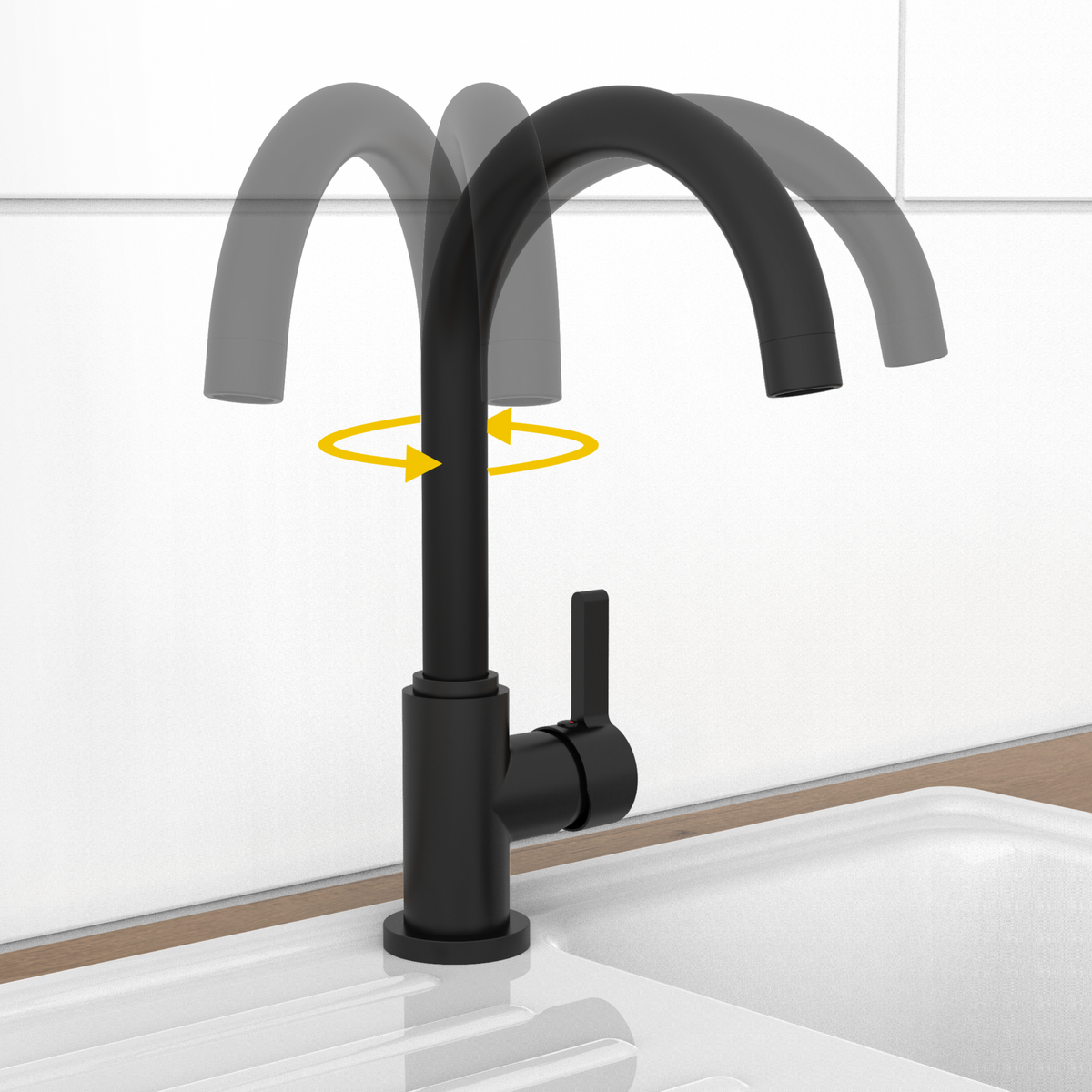 Robinet mitigeur cuisine Instmaier LEONA noir mat