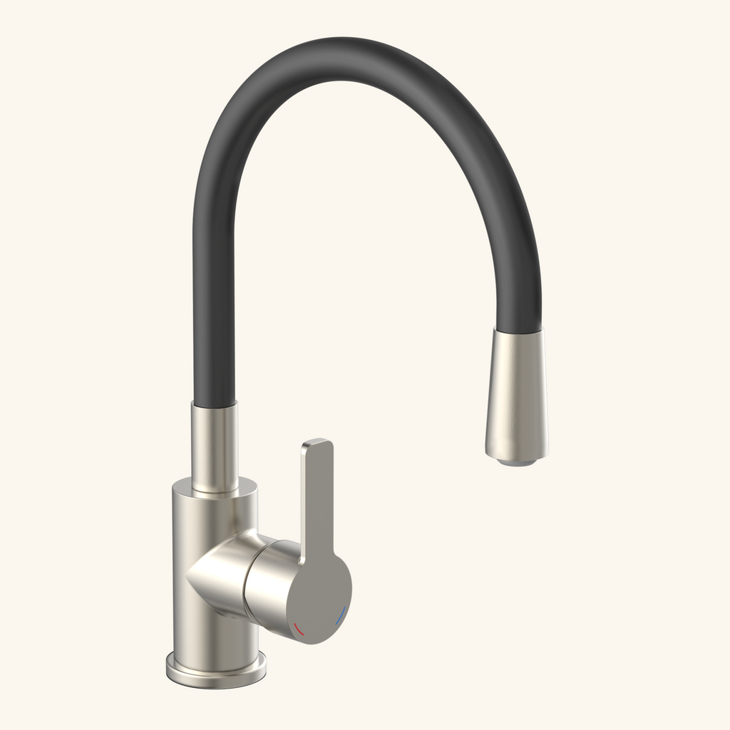 Robinet rabattable noir et inox Eisl FLEXO