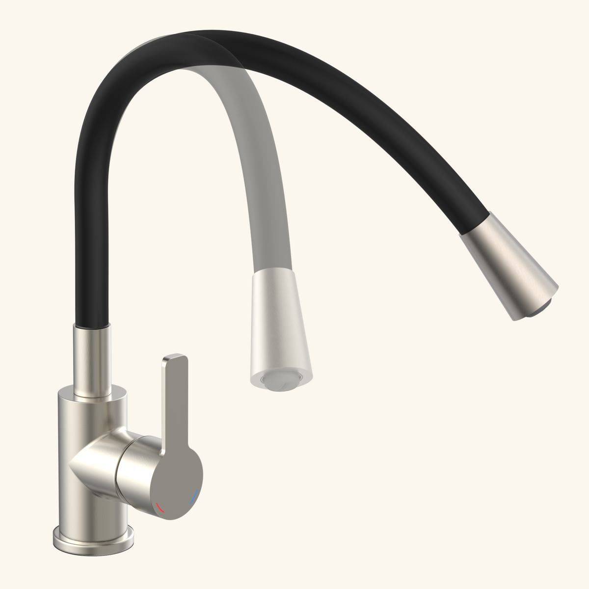 Robinet rabattable noir et inox Eisl FLEXO