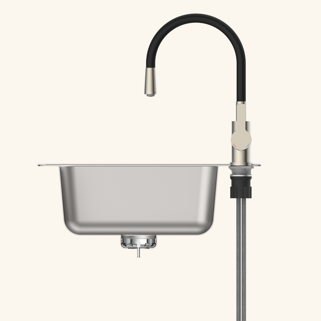 Robinet rabattable noir et inox Eisl FLEXO