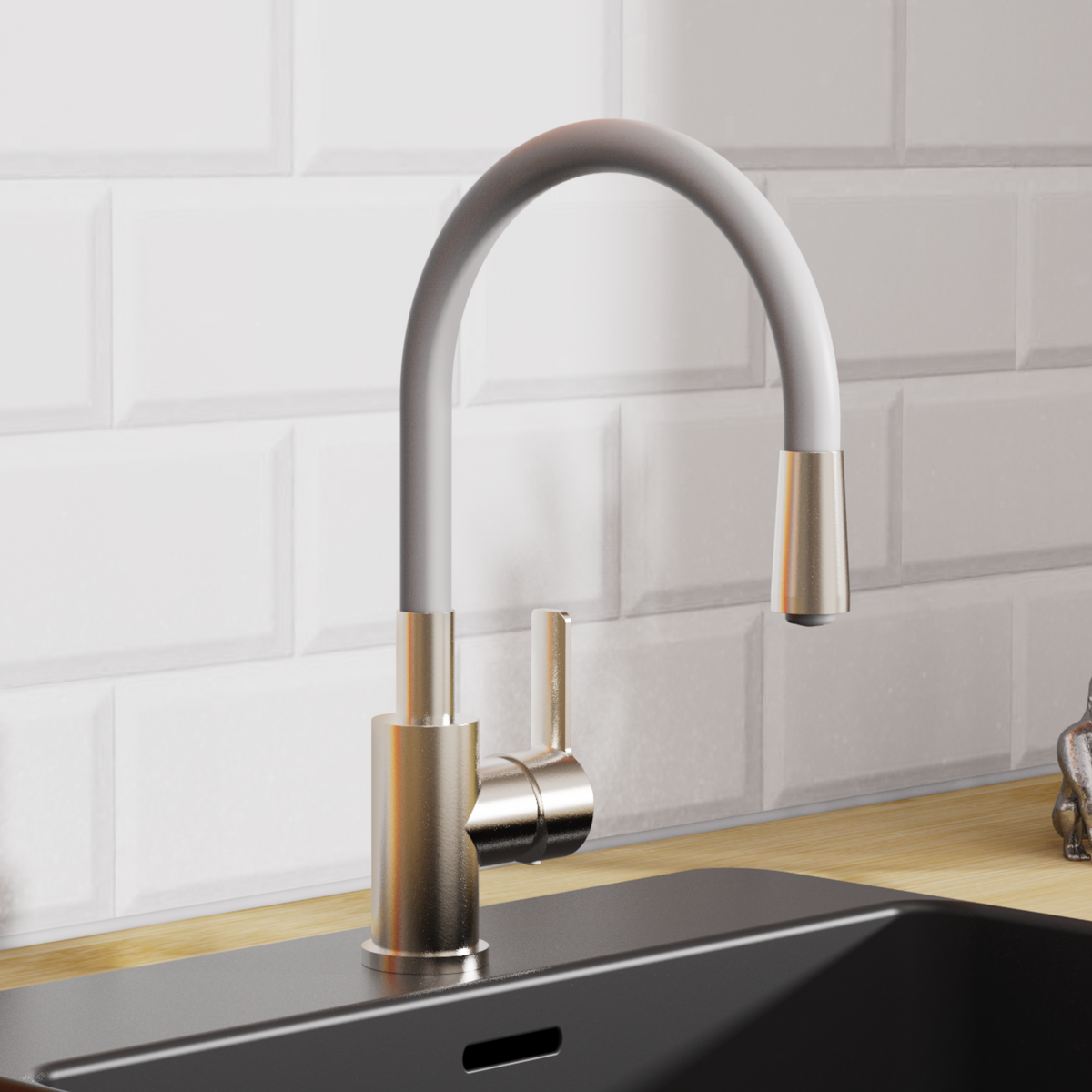Robinet rabattable gris et inox Eisl FLEXO