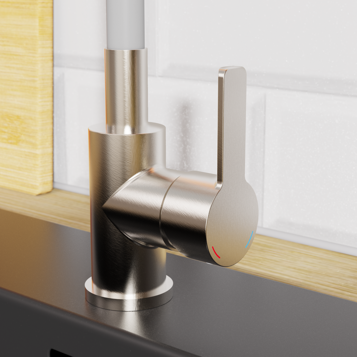 Robinet rabattable gris et inox Eisl FLEXO