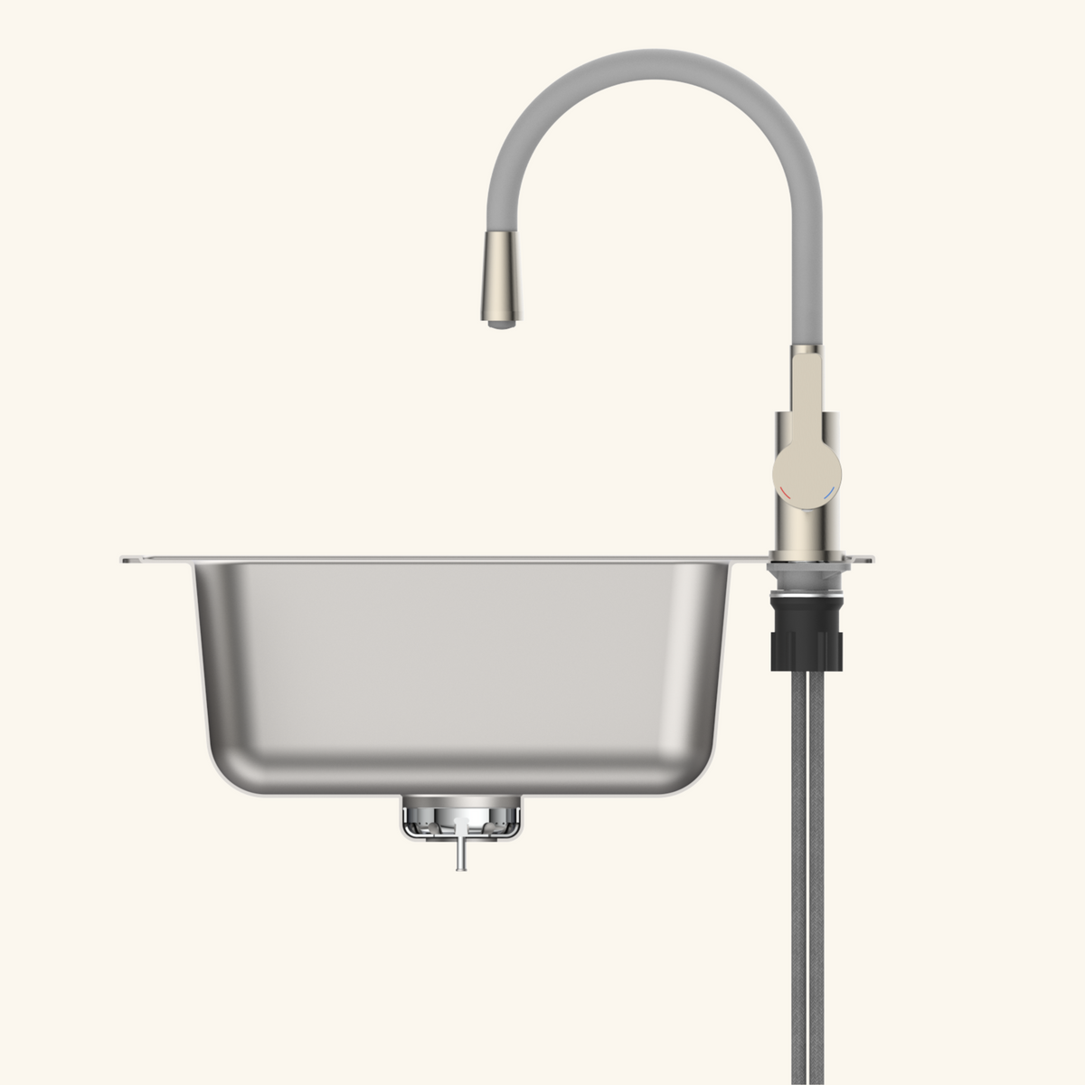 Robinet rabattable gris et inox Eisl FLEXO