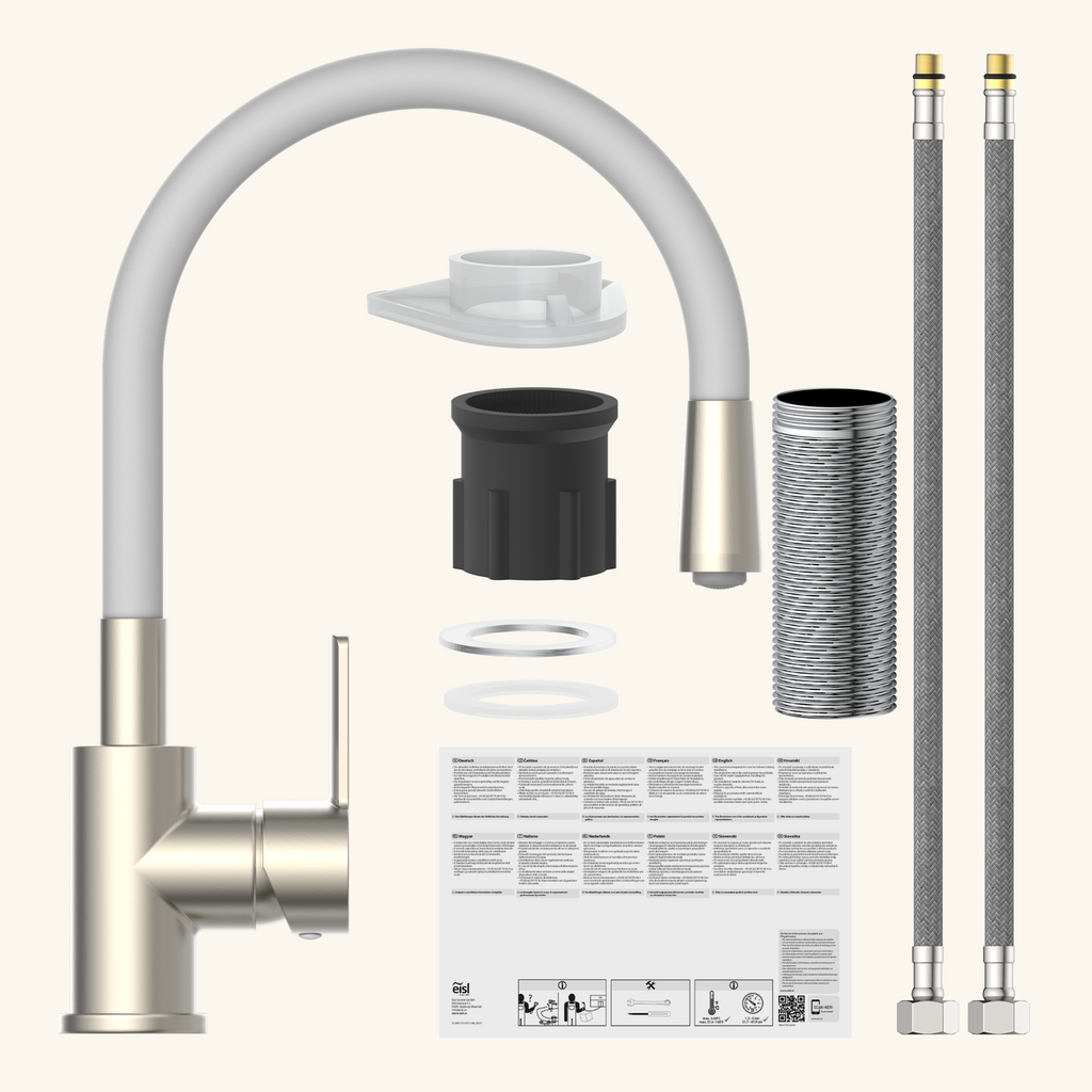 Robinet rabattable gris et inox Eisl FLEXO