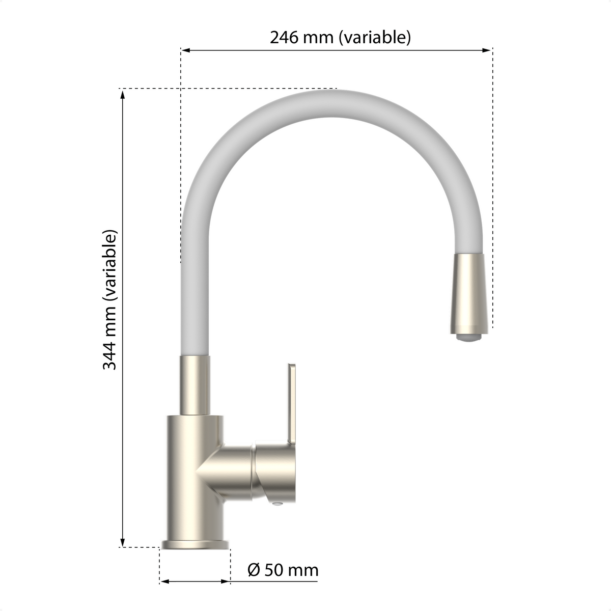 Robinet rabattable gris et inox Eisl FLEXO
