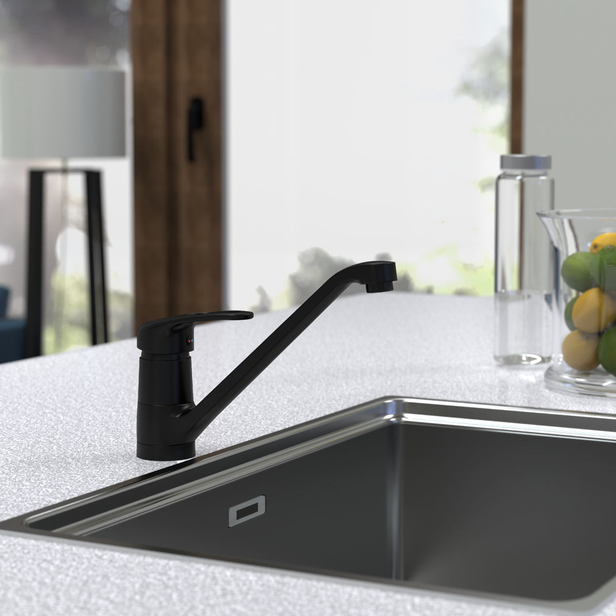 Robinet mitigeur cuisine noir mat Schütte GRANDE