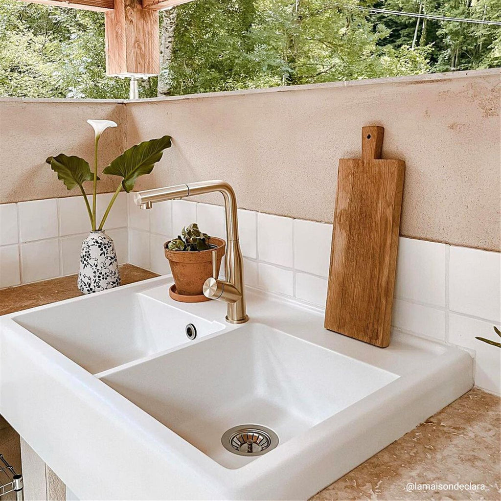 Robinet douchette Luisina inox PVD doré ARCHIE