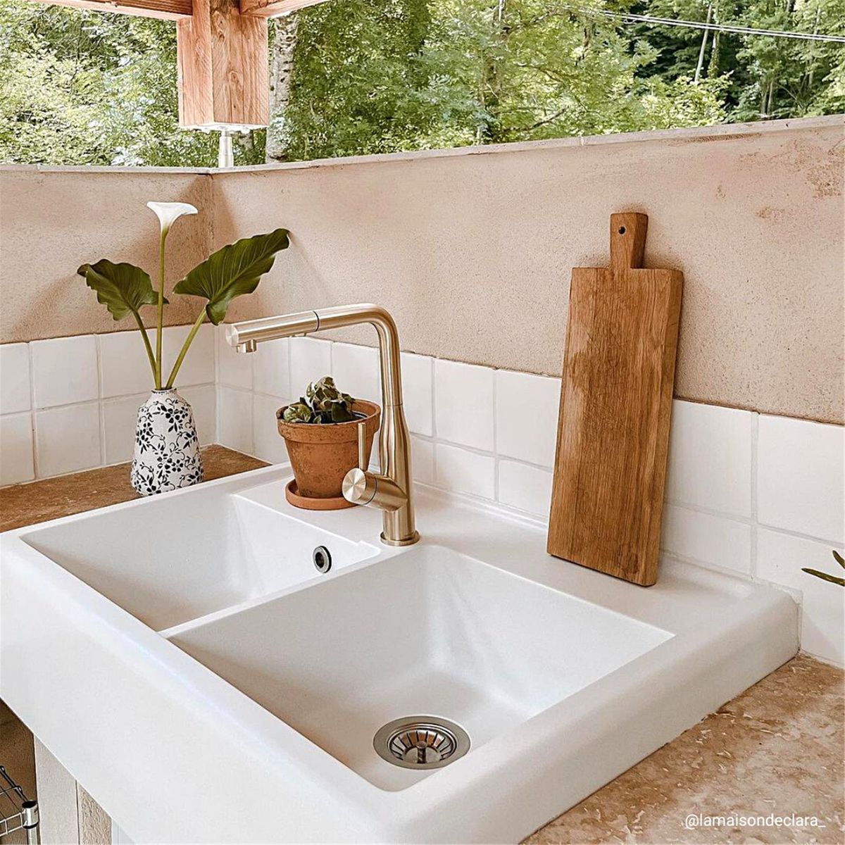 Robinet douchette Luisina inox PVD doré ARCHIE