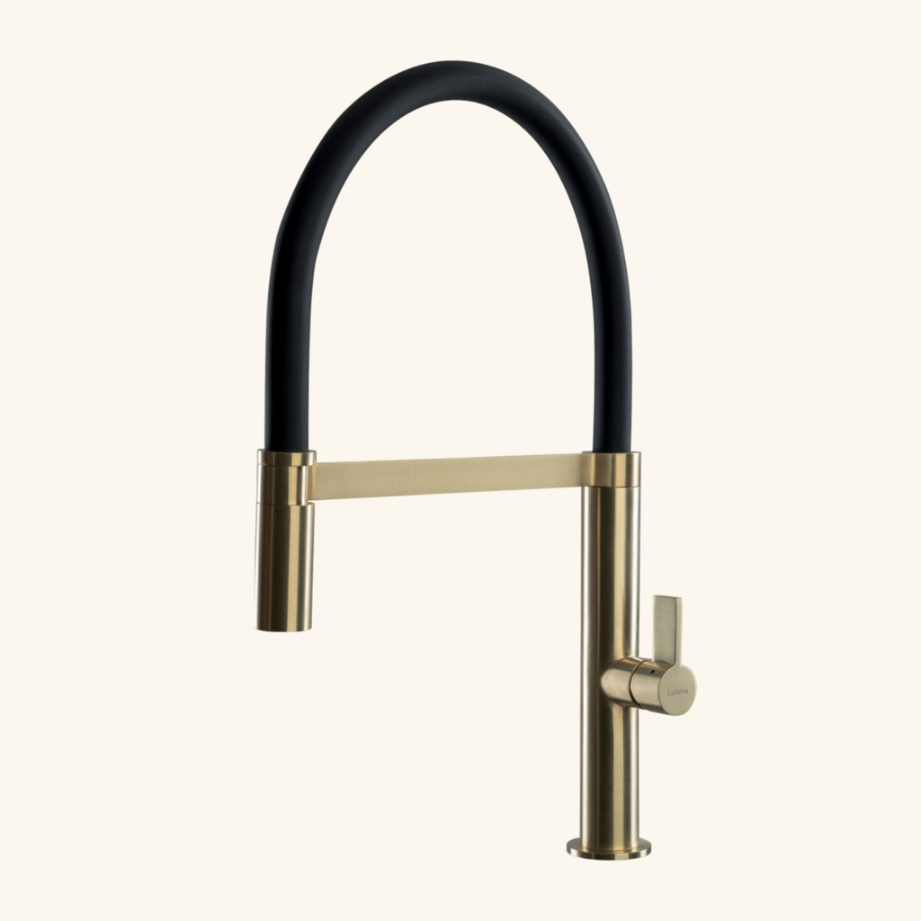 Robinet douchette Luisina inox massif PVD doré MAHÉ