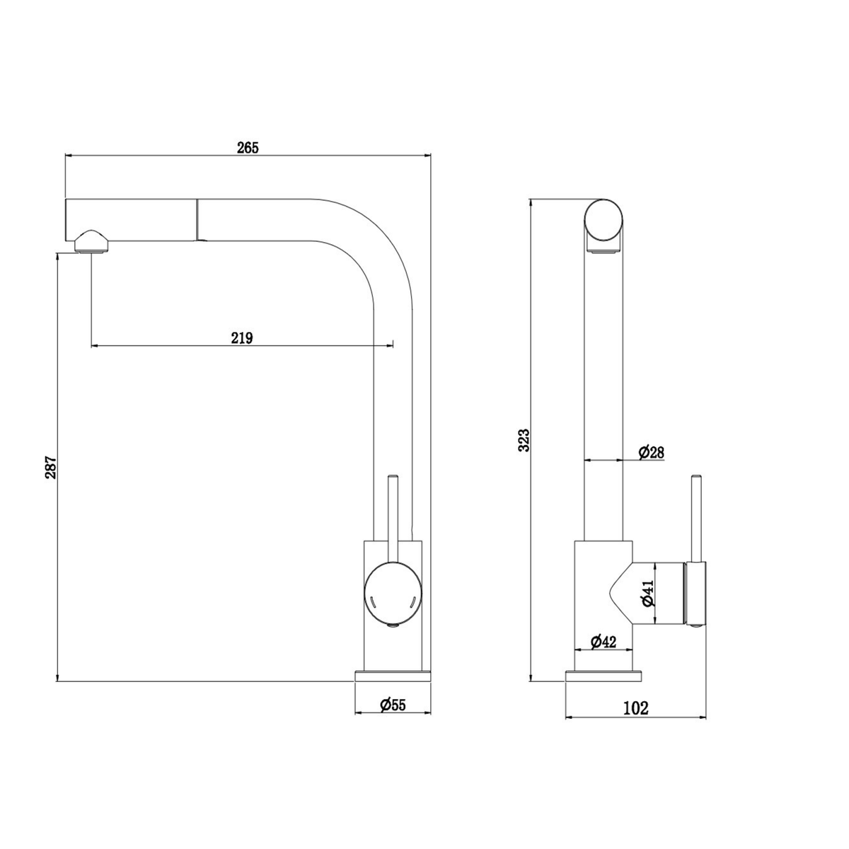 Robinet douchette inox cuivre MAYA