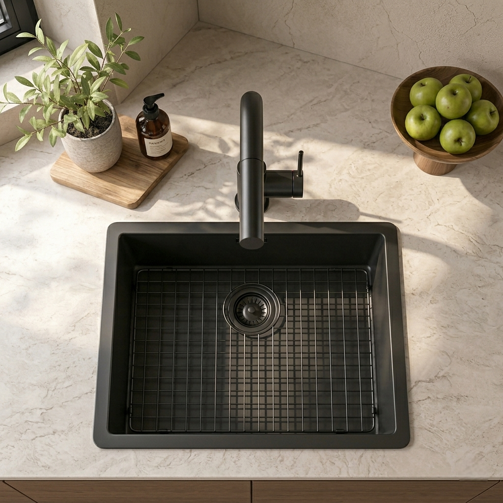 Robinet douchette inox noir métallisé MAYA