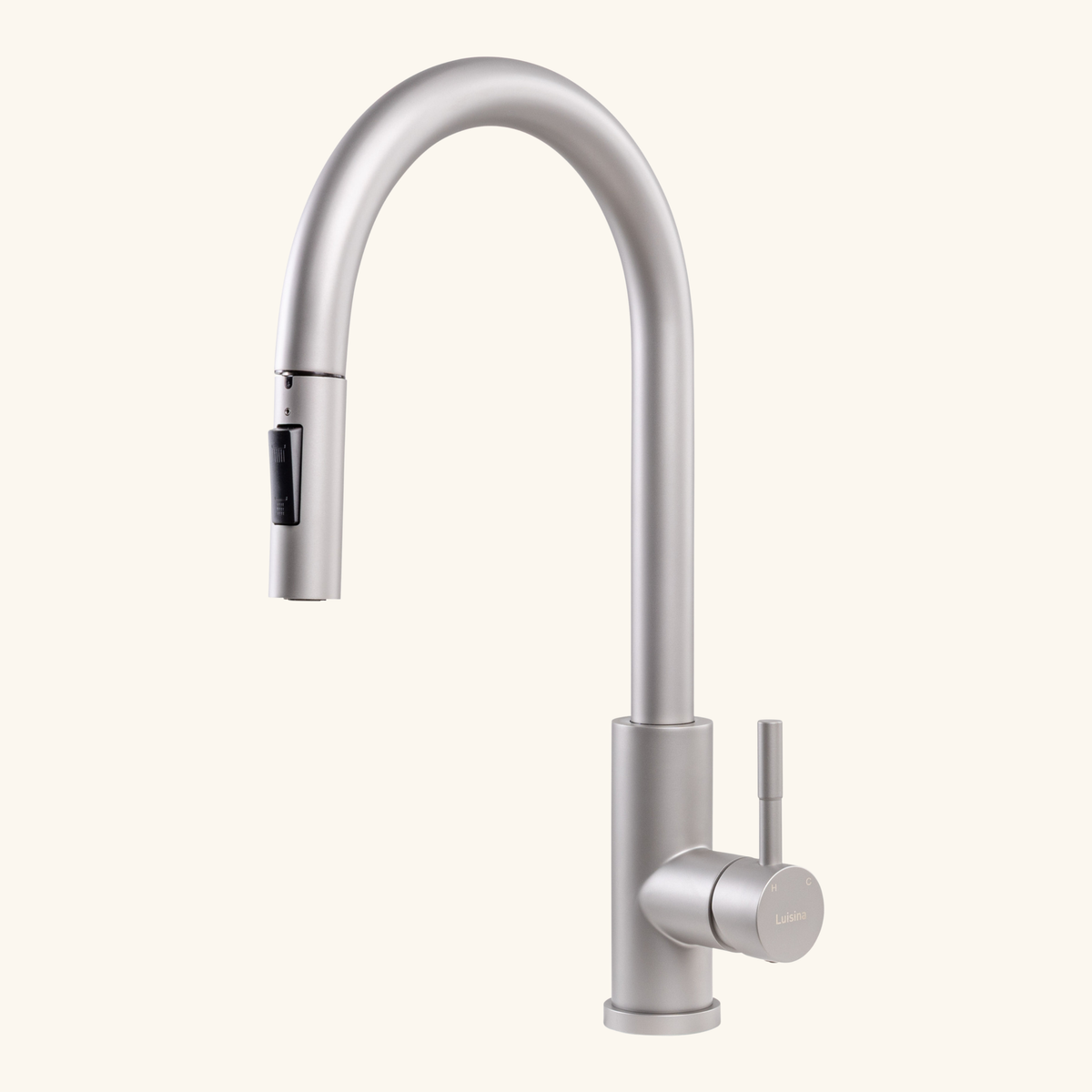 Robinet douchette Luisina inox massif MARCEAU gris perle