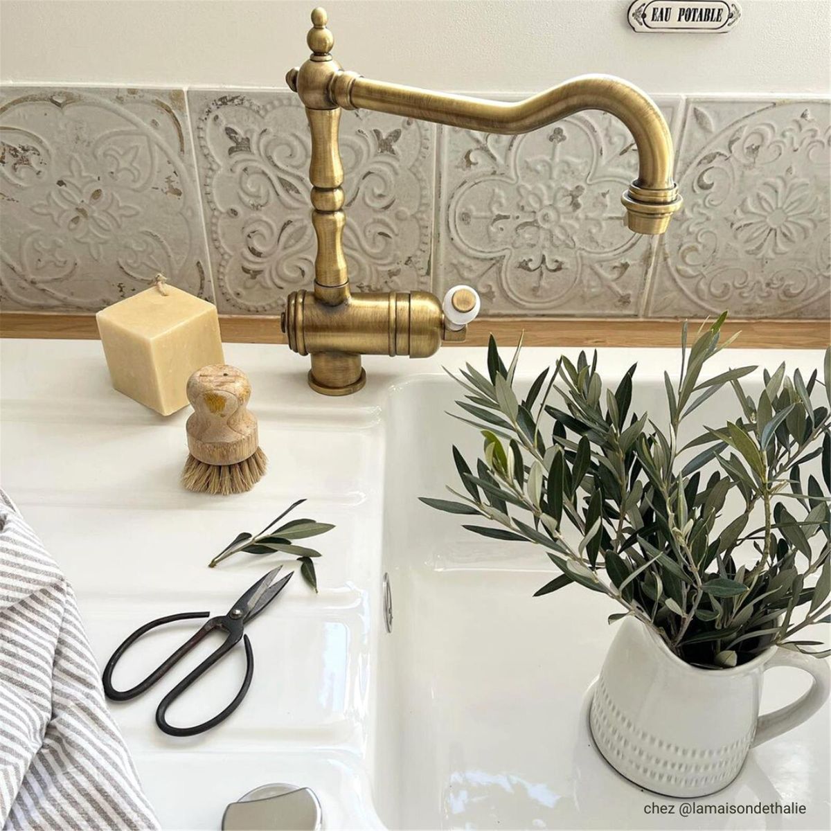 Robinet vintage vieux bronze MARIUS