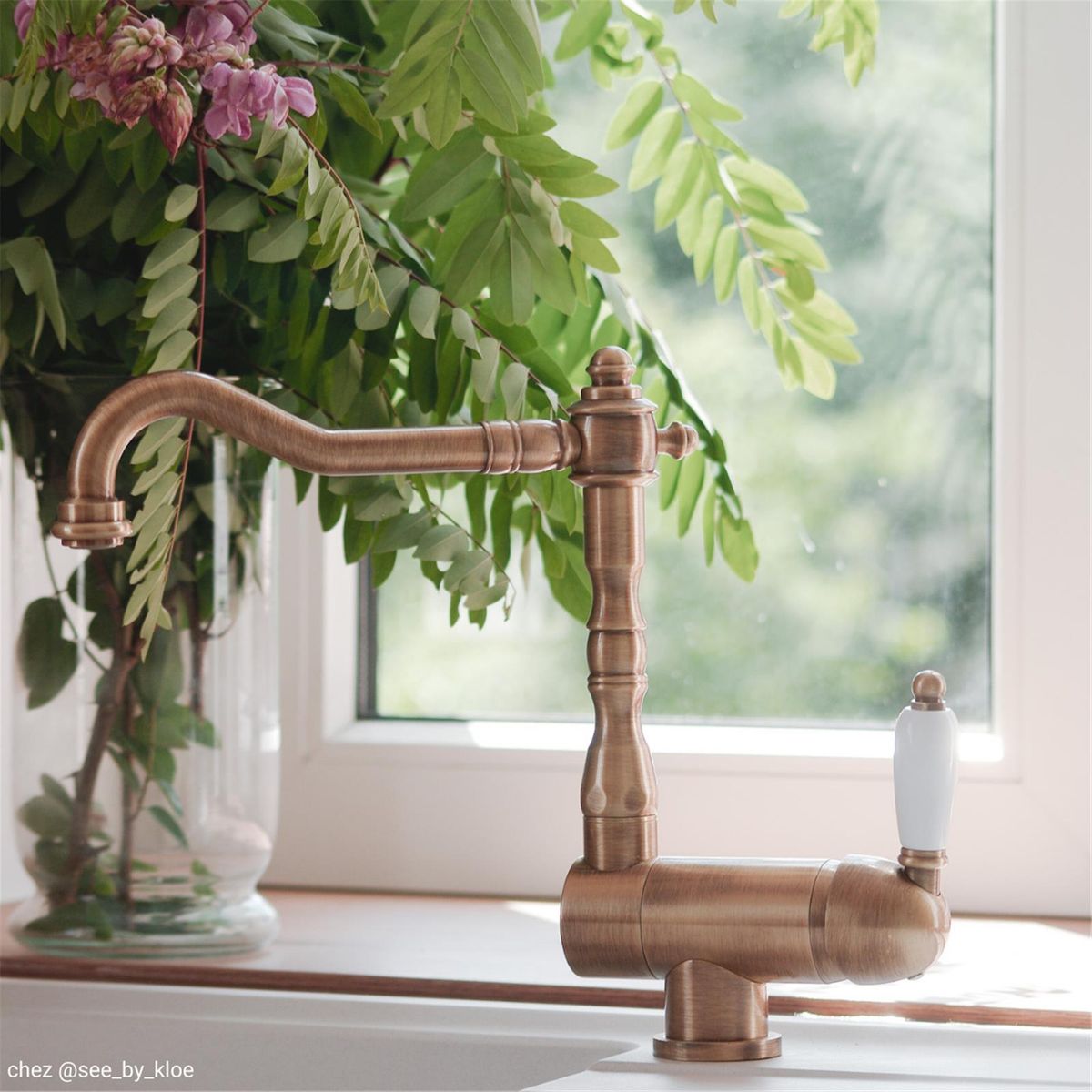 Robinet rabattable vintage vieux bronze Paffoni GASTON