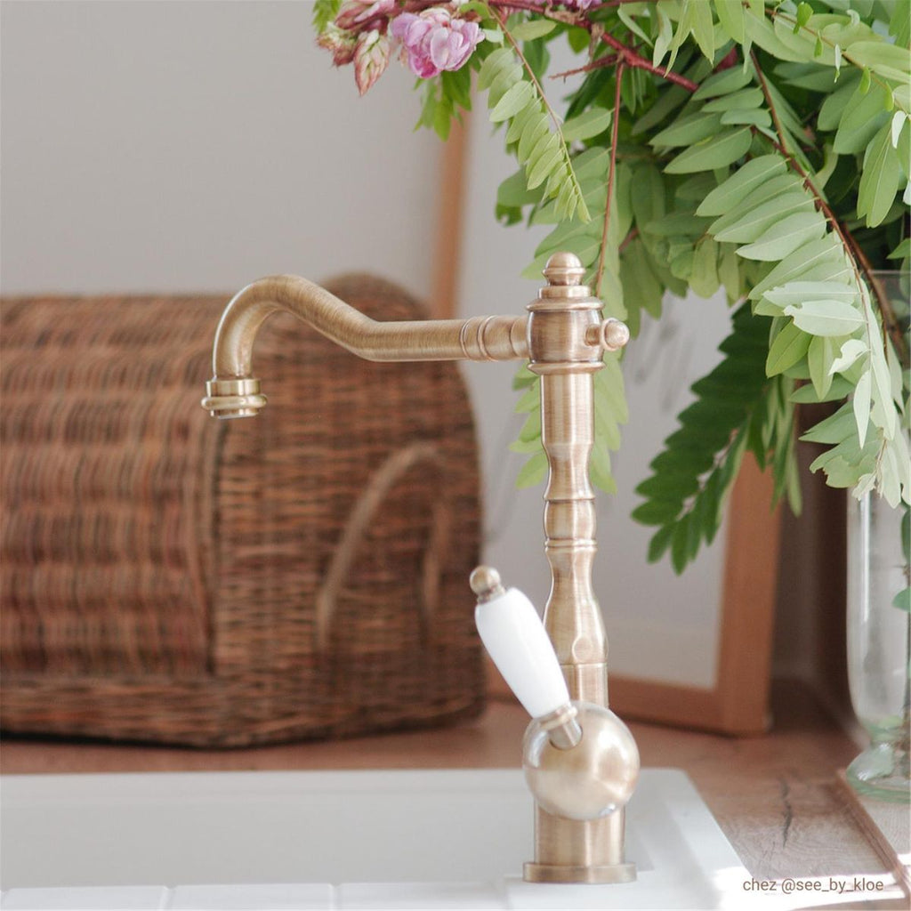 Robinet rabattable vintage vieux bronze Paffoni GASTON