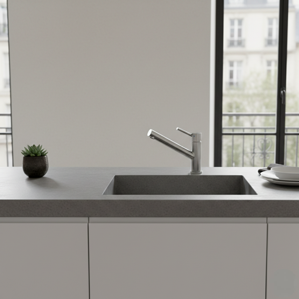 Robinet cuisine Luisina inox massif LEONIE