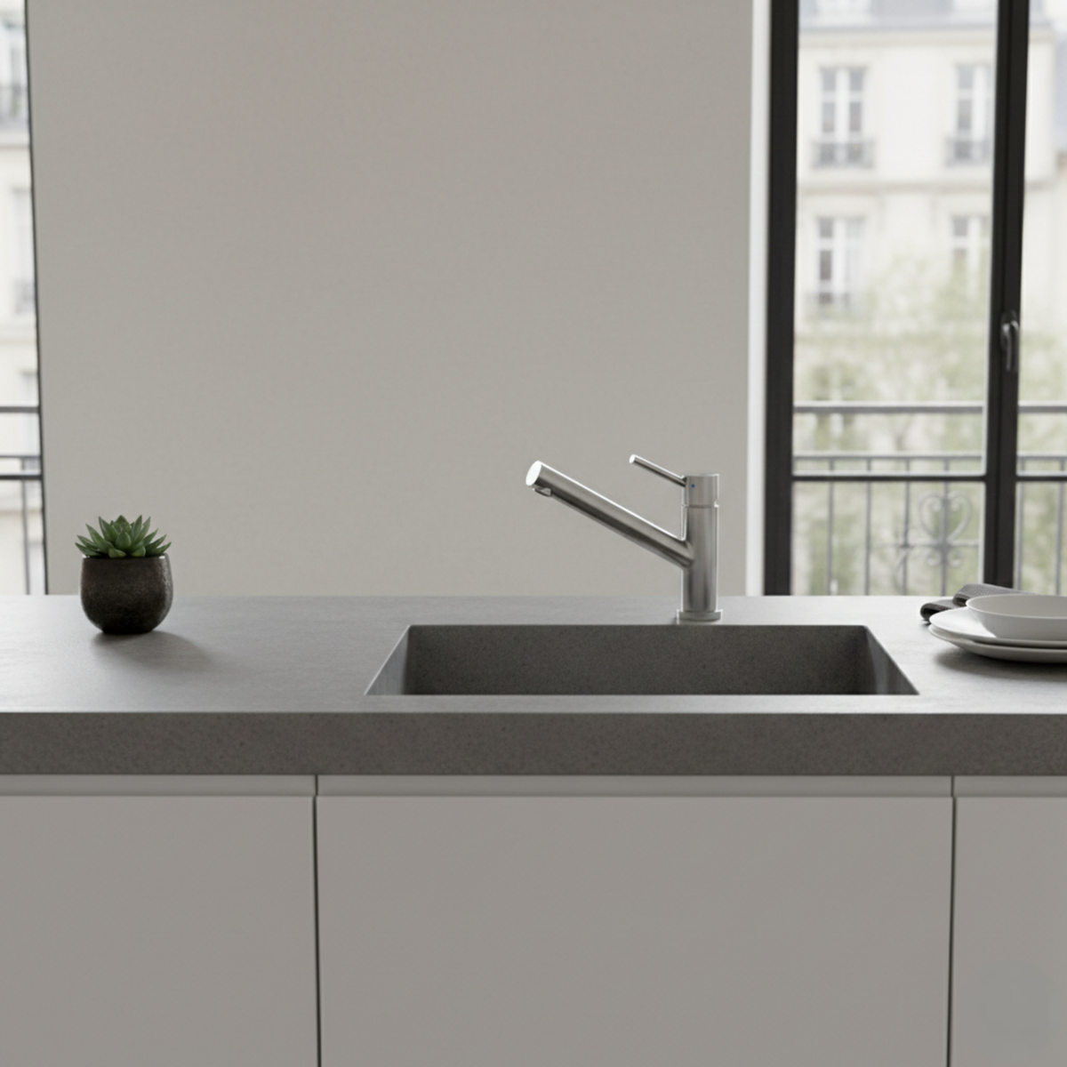Robinet cuisine Luisina inox massif LEONIE