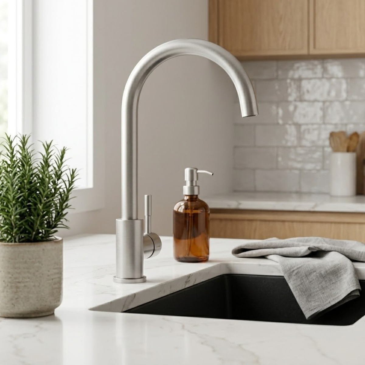 Robinet Luisina inox massif SIMON gris perle