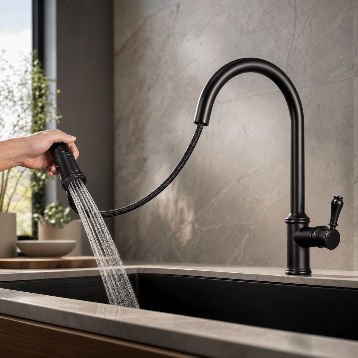 Robinet douchette vintage anthracite Chambord OSCAR