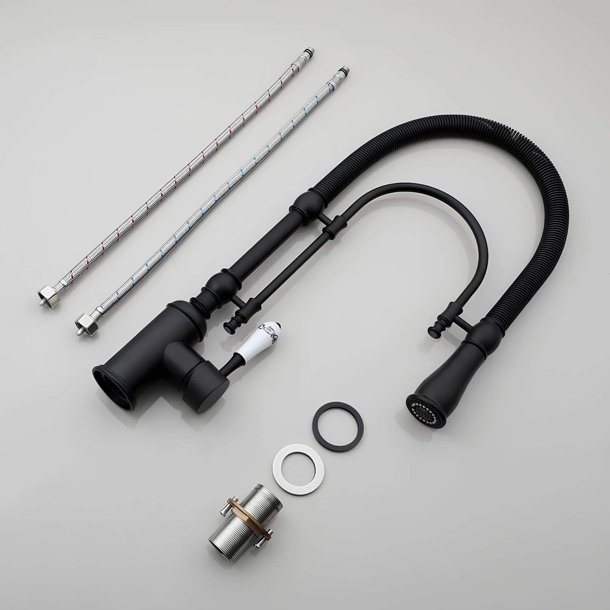 Robinet cuisine douchette extractible mitigeur en ressort flexible