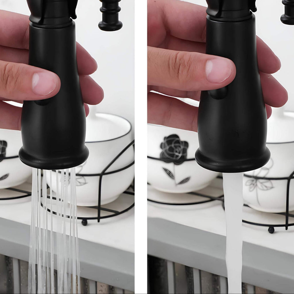 Robinet cuisine douchette extractible mitigeur en ressort flexible