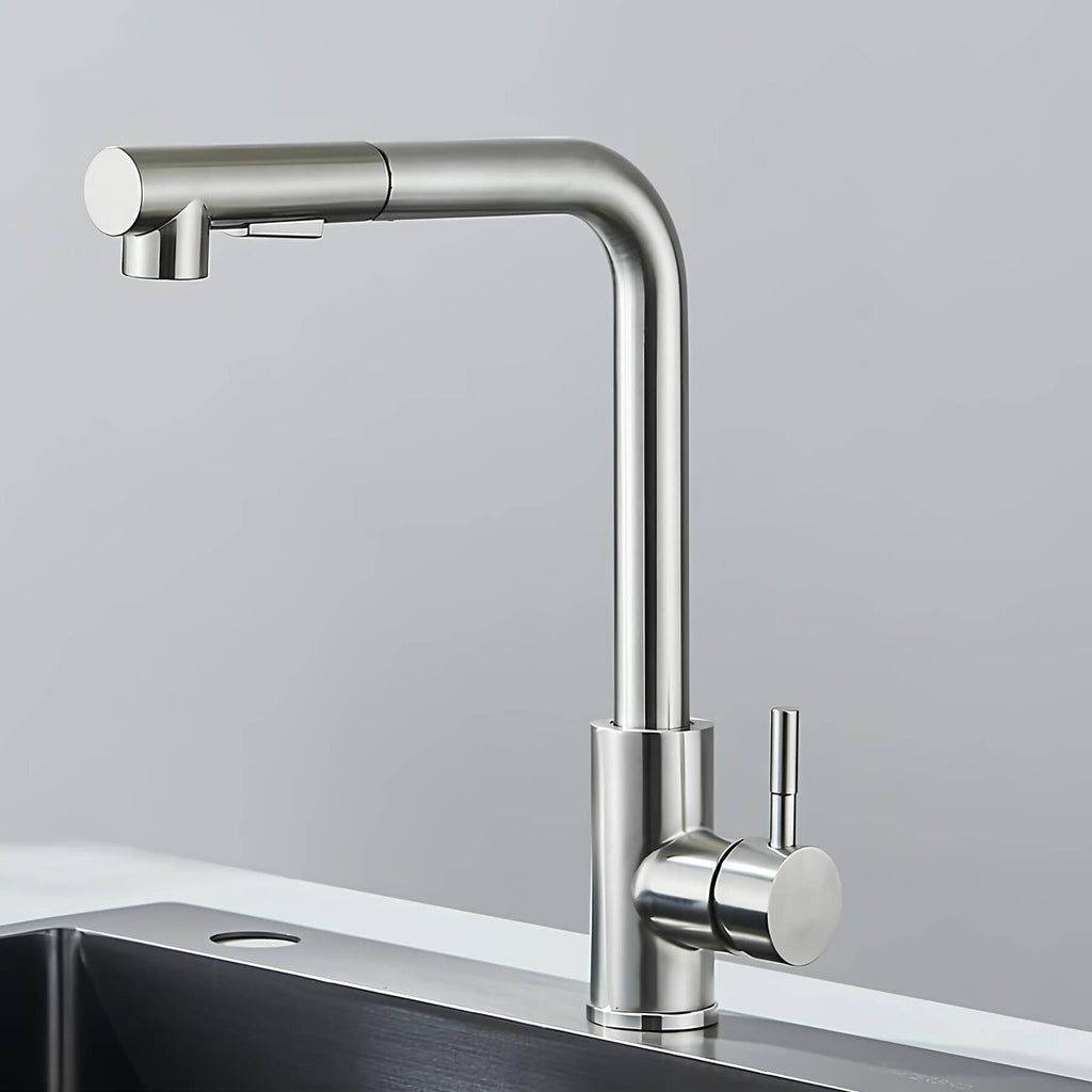 Robinet évier douchette rétractable noir inox